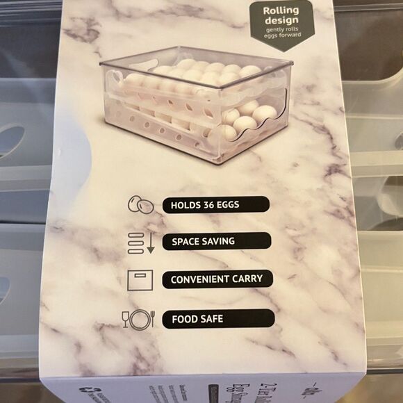 Egg Storage Bin with Rolling Design Holds 36 Eggs - Picture 5 of 7